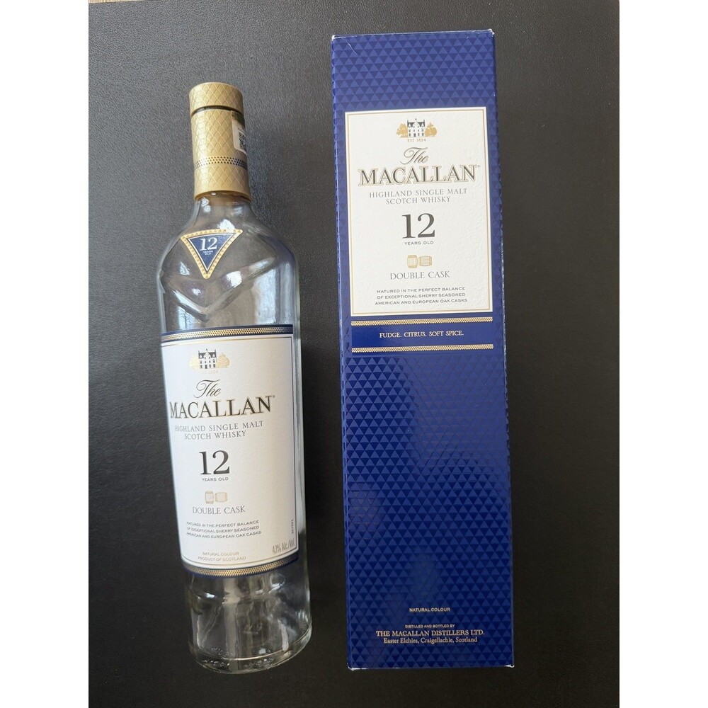 Empty The MACALLAN 12 Year Double Cask Scotch Whiskey Bottle and Box 750 ML #2.